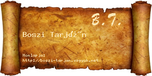 Boszi Tarján névjegykártya